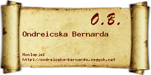 Ondreicska Bernarda névjegykártya